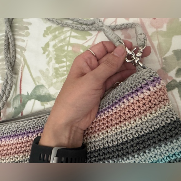 The Sak Striped Crochet Convertible Shoulder Bag - Picture 2 of 9